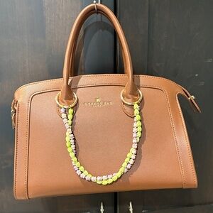 Brown Satchel with Beaded Detail